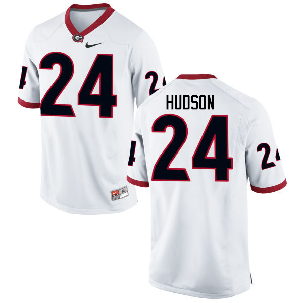 Men Georgia Bulldogs #24 Prather Hudson College Football Jerseys-White